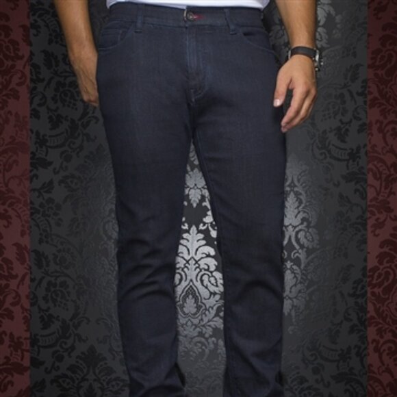 Au Noir Dean Amsterdam Slim Straight Dark Blue Denim Jeans - Size 35 - Picture 3 of 14